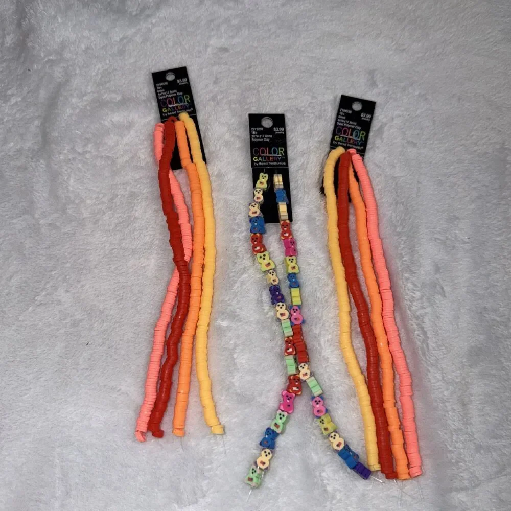 Vinyl Disc Beads 10 full strands of 200+ beads per strand New By Color Gallery
